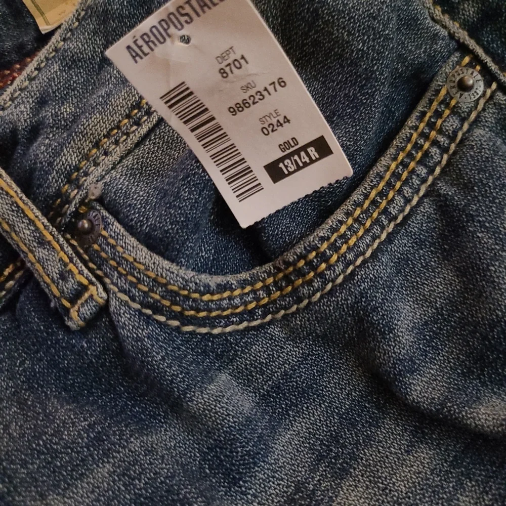 Aeropostale S 13 / 14 Dark Blue Distressed 💙 Denim Bayla Skinny 👖 - Picture 10 of 13